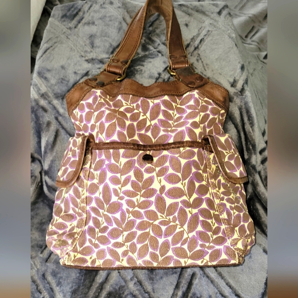 Lucky branded canvas and leather BOHO shoulder bag. Great loved condition